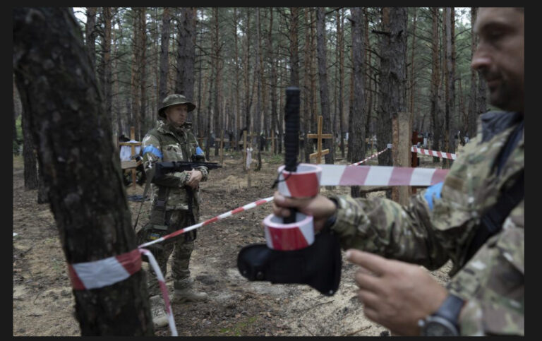 VIDEO: Mass burial grave found in recaptured Izium in Ukraine