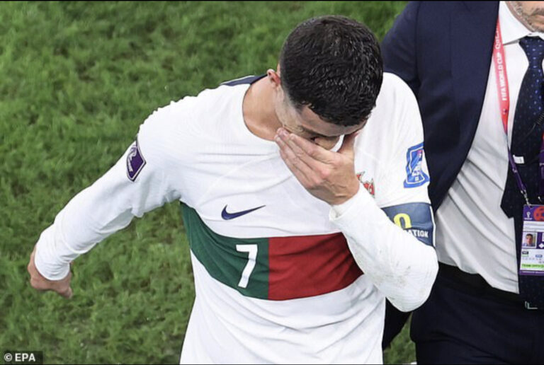 Ronaldo wept as he left the stadium