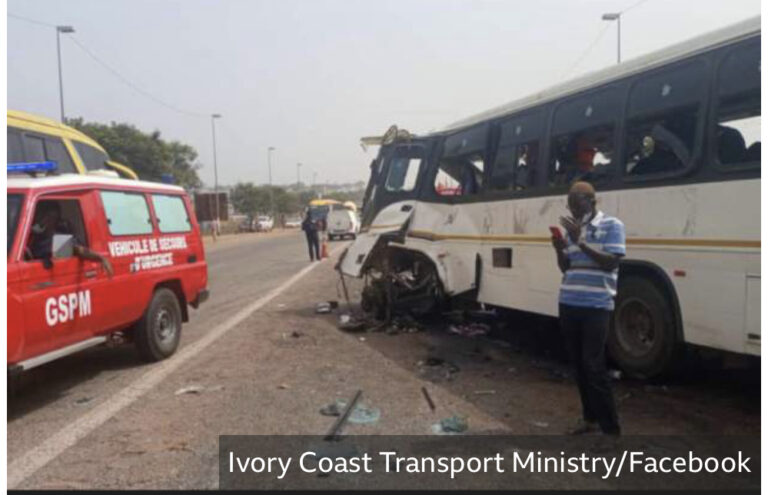 Ivory Coast: 14 feared dead in buses collision accident