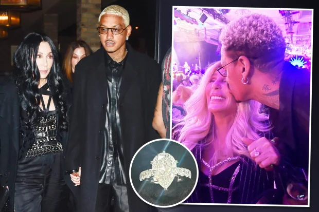 Cher, 76, walks hand in hand with toyboy Alexander ‘AE’ Edwards, 36, as they head to pre-Grammy dinner
