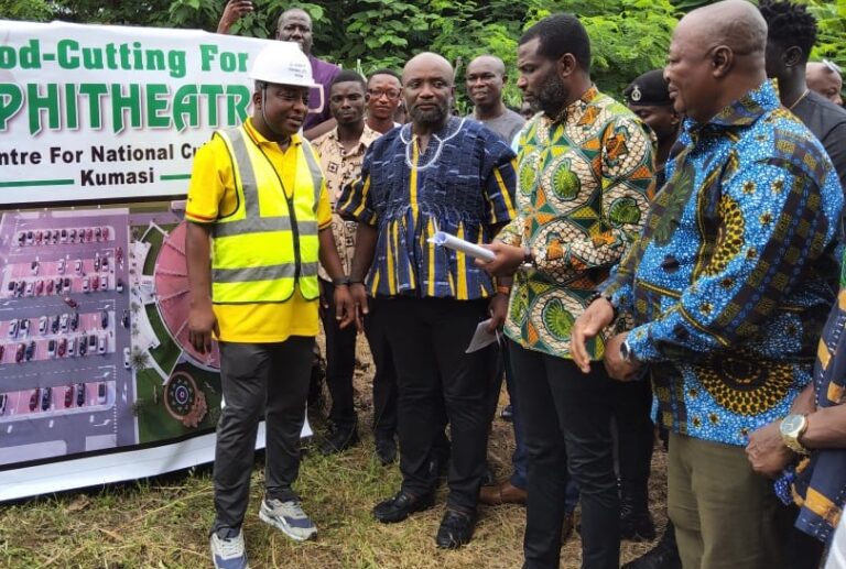 Okraku-Mantey Cuts Sod For Amphitheatre