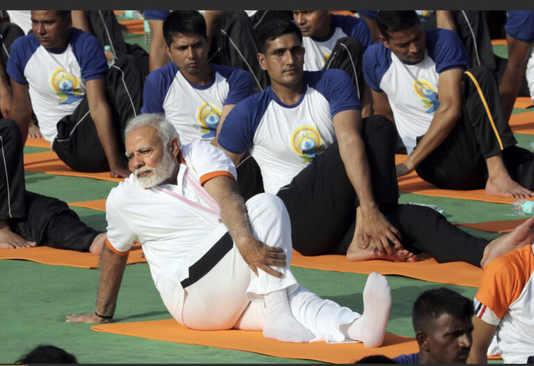 Indian PM bend leaders into shape at International Yoga Day