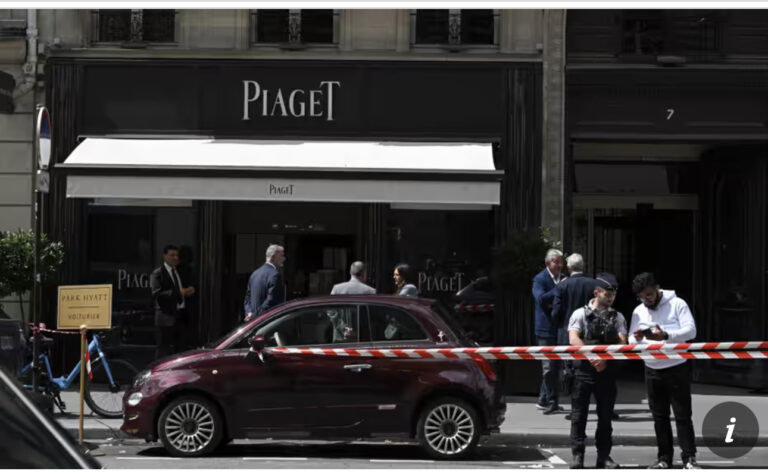 Armed robbers escape with up to €15m in jewellery from Piaget store in Paris