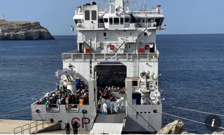 Two dead and 57 rescued after migrant boats sink off Lampedusa in Italy