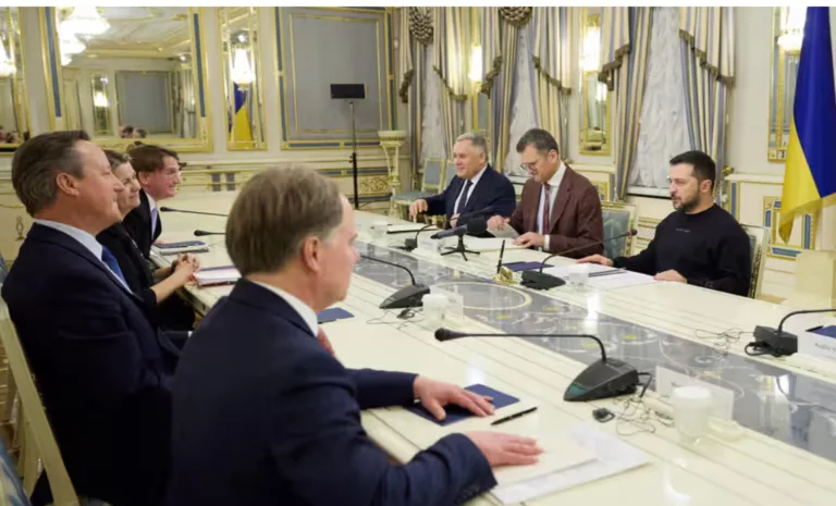 David Cameron in Ukraine to pledges military support
